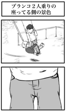 Buranko Futari Nori no Suwatteru Gawa no Keshiki